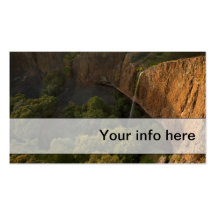 Simple business card of majestic cliff & waterfall