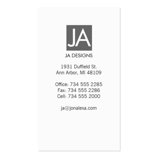Simple Business Cards (back side)