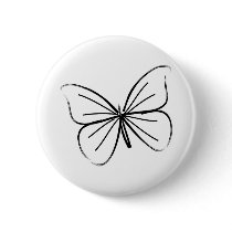 Simple Butterfly Line Drawing Pinback Button
