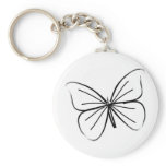 Simple Butterfly Line Drawing Key Chain