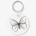 Simple Butterfly Line Drawing keychains
