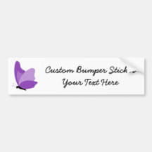 Simple Butterfly - Purple Bumper Sticker