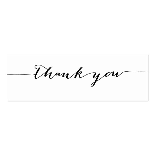 Simple Calligraphy Thank You Gift Tags Business Cards (front side)
