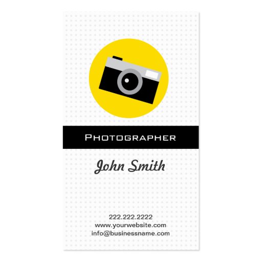 Simple Camera Icon Photographer Business Card (front side)