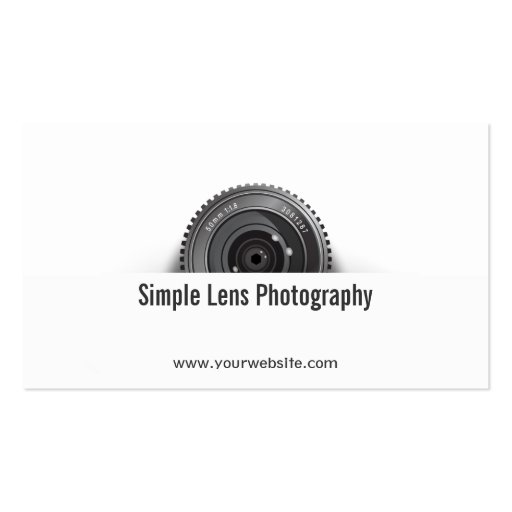 Simple Camera Len Photography Studio Business Card (front side)