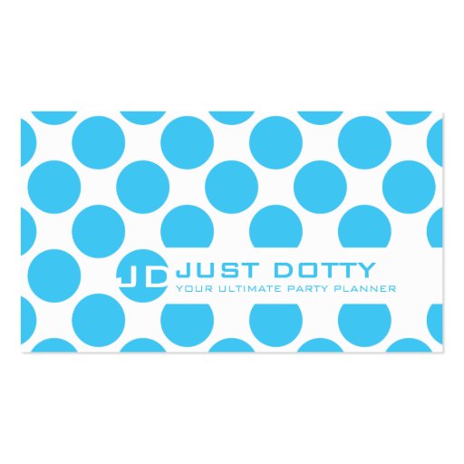 SIMPLE CARD bold polka dots aqua blue Business Cards (front side)