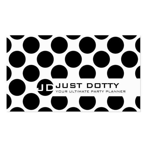 SIMPLE CARD bold polka dots black white Business Cards (front side)