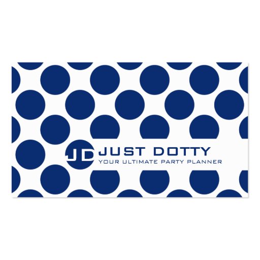 SIMPLE CARD bold polka dots dark navy blue Business Card (front side)