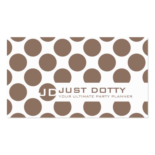 SIMPLE CARD bold polka dots mocha brown Business Card (front side)