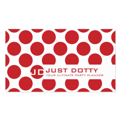 SIMPLE CARD bold polka dots rich bright red Business Card Templates