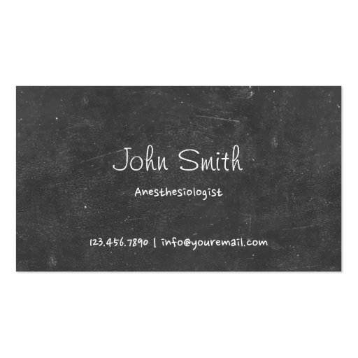 Simple Chalkboard Anesthesiologist Business Card