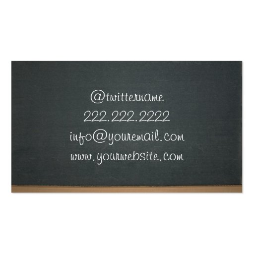 Simple Chalkboard Business Card (back side)