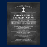 Simple Chalkboard First Holy Communion invitations