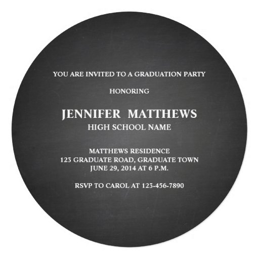Simple Chalkboard Graduation Party Invitation