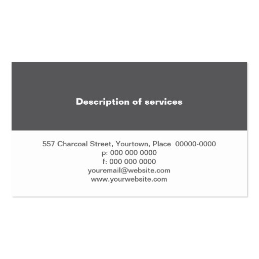 Simple Charcoal Panel Business Card (back side)