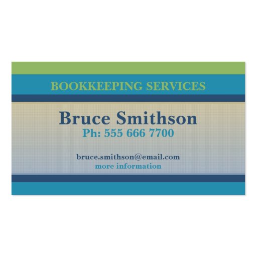 Simple Checks & Stripes Budget Business Card (front side)