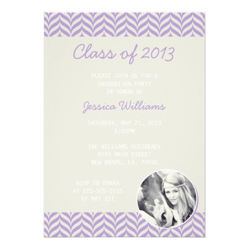 Simple Chevron Graduation | Purple Personalized Announcements