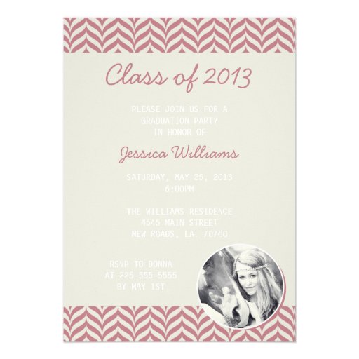 Simple Chevron Graduation | Red Custom Announcement