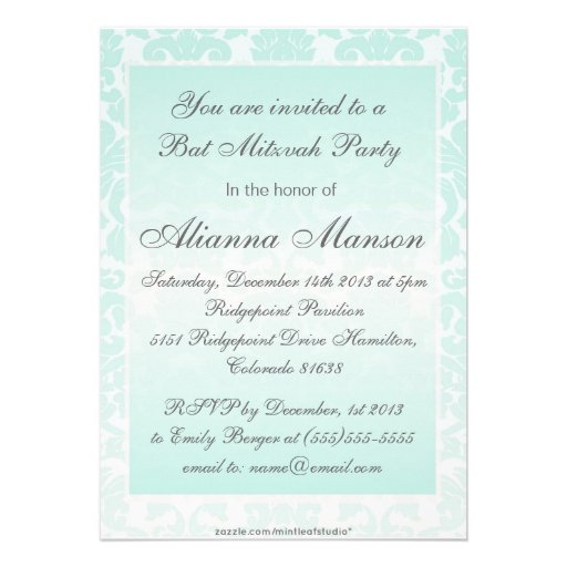 Simple Chic Bat Mitzvah Invitation
