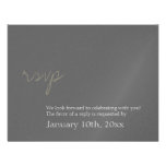 Simple chic charcoal gray wedding rsvp response custom announcements