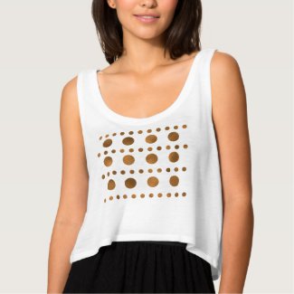 Simple Chic Gold Dots Flowy Crop Tank Top