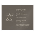 Simple chic gray shimmer wedding announcement