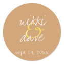 Simple chic handwritten wedding favor label seal sticker