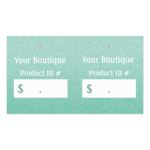 Simple Chic Mint Boutique Retail Sales Hang Tags Business Card Templates (front side)