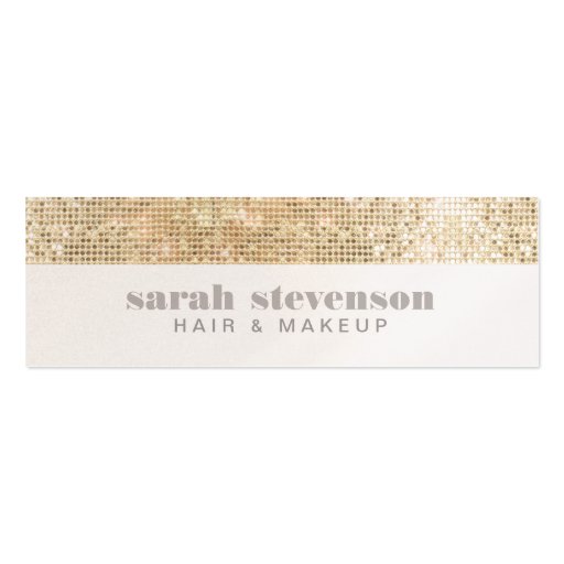Simple, Chic & Modern Sparkly Gold FAUX Sequins Business Card Templates (front side)