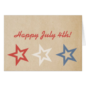 Simple Chic Stars July 4th Greeting Card