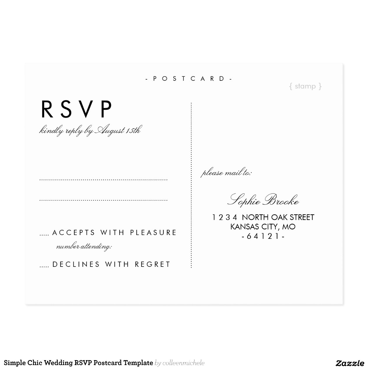 Free Wedding Rsvp Postcard Template