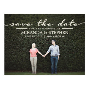 Simple Chic Wedding Save the Date Photo Postcard