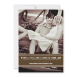 Simple Chocolate Ribbon Save the Date Announcement