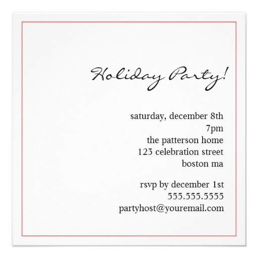 Simple Christmas Light Tree Party Invitation
