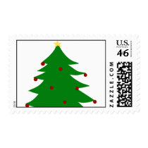Simple Christmas Tree Top postage