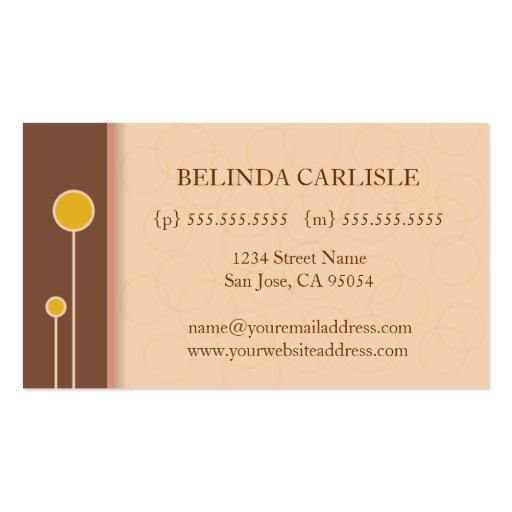 Simple Circles Biz Card Business Card (back side)