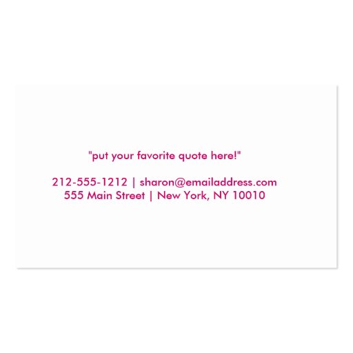 SIMPLE CIRCLES in MAGENTA Business Card (back side)
