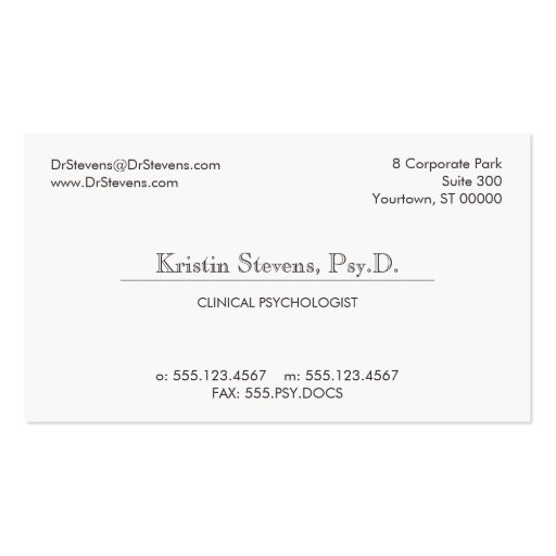 Simple Classic Professional Appointment Card Business Card Template (front side)