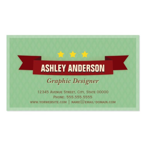 Simple Classic Retro Style - Personalized Business Cards (front side)