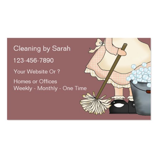 Simple Cleaning Service Business Cards (front side)
