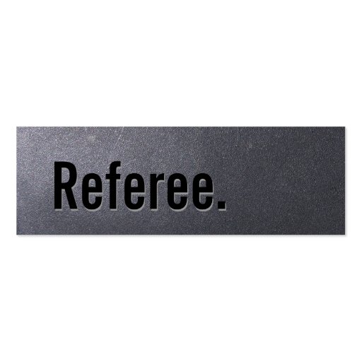 Simple Coal Black Referee Mini Business Card (front side)