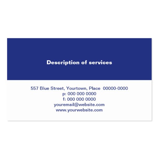 Simple Cobalt Panel Business Card (back side)