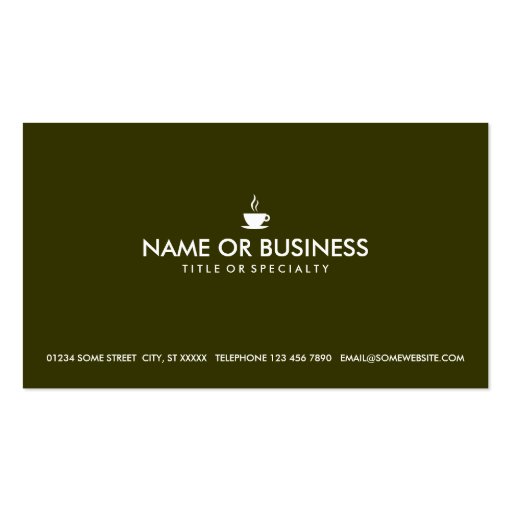 simple coffee business cards (front side)