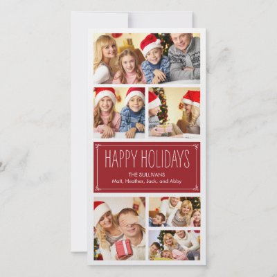 Simple Collage Holiday Photo Cards