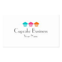 Simple colorful cupcakes bakery business cards
