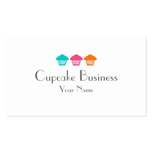 Simple colorful cupcakes bakery business cards (front side)