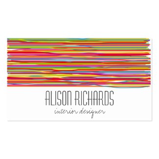 Simple Colorful rainbow stripes interior design Business Card Template