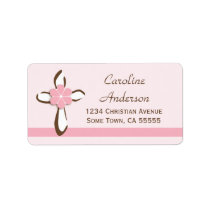 Simple Contemporary Cross with Pink Address Label2