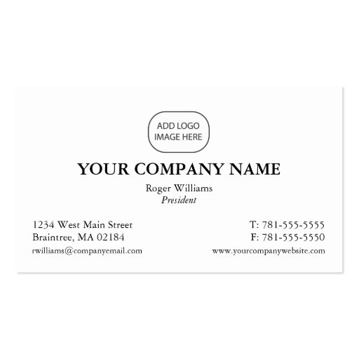 Simple Corporate Business Card - Add Your Logo (front side)