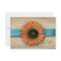 Simple Country Sunflower Wedding RSVP